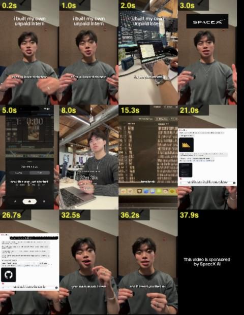 12 frames from @eddie_the_lou video, from second 0 to the last second